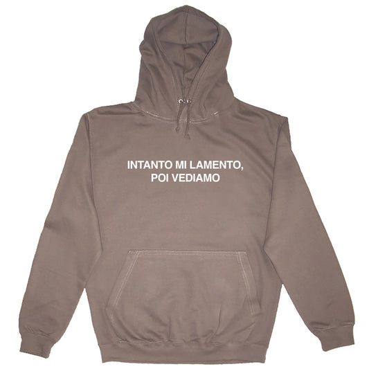 Felpa Unisex Cappuccio "Intanto mi lamento, poi vediamo"
